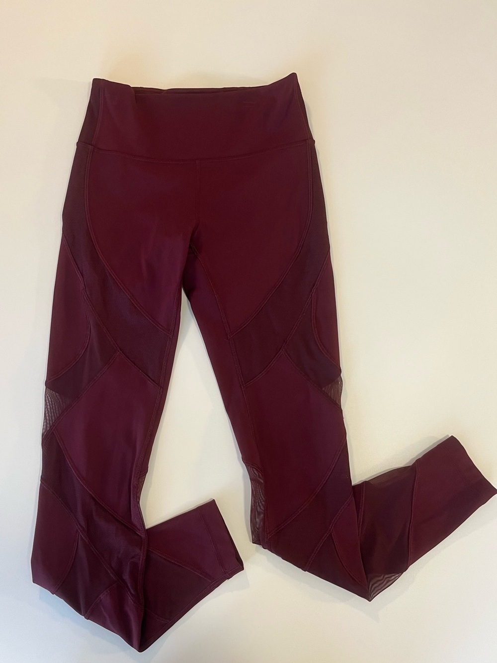 Lululemon Wunder Under High-Rise Tight 28” Mesh Garnet Burgundy Leggings Size 6